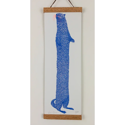 Strangford - Long Otter - vertical banner blue elongated weasel-like