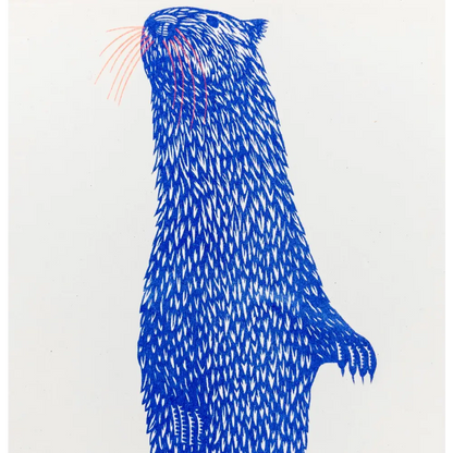 Strangford - Long Otter - whimsical blue otter orange whiskers