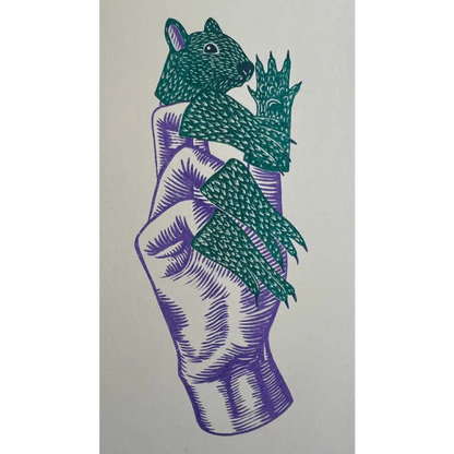 Strangford - Squirrel Fingers - stylized green squirrel textured fur