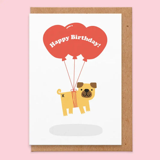 Balloons Dog Birthday Card - PABOOM