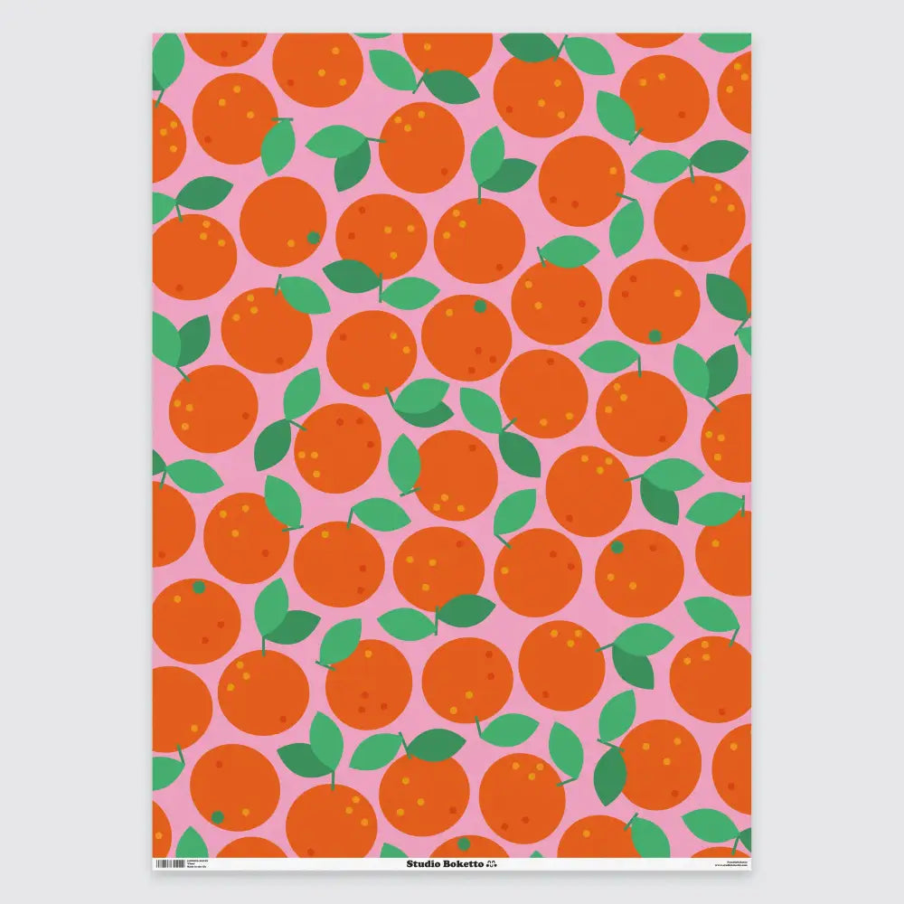 Studio Boketto - Clementine Gift Wrap | Christmas Wrapping Paper Sheets