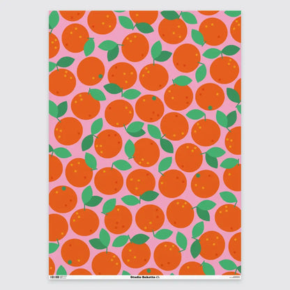 Studio Boketto - Clementine Gift Wrap | Christmas Wrapping Paper Sheets