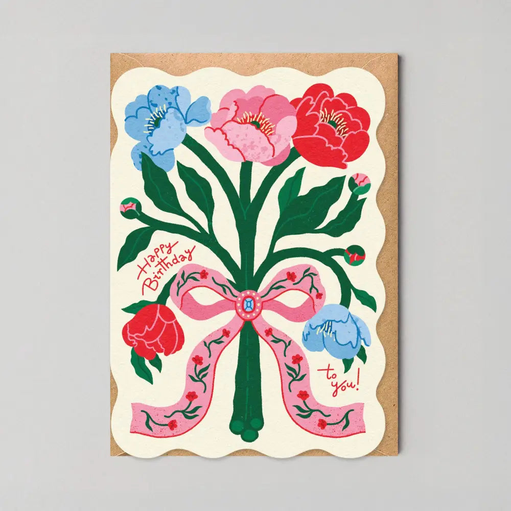 Studio Boketto - Floral Birthday Card | Uniquely Shaped Greeting Cards