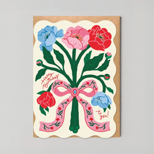 Studio Boketto - Floral Birthday Card | Uniquely Shaped Greeting Cards