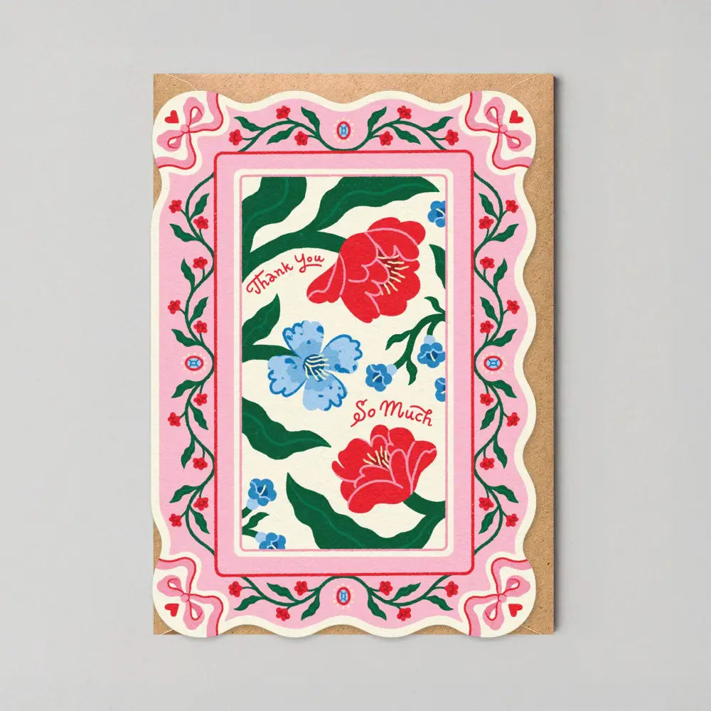 Studio Boketto - Floral Thank You Card | Uniquely Shaped Greeting Cards