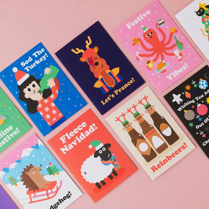 Studio Boketto - Prosecc...Ho-Ho-Ho Christmas Card | Wine Cards