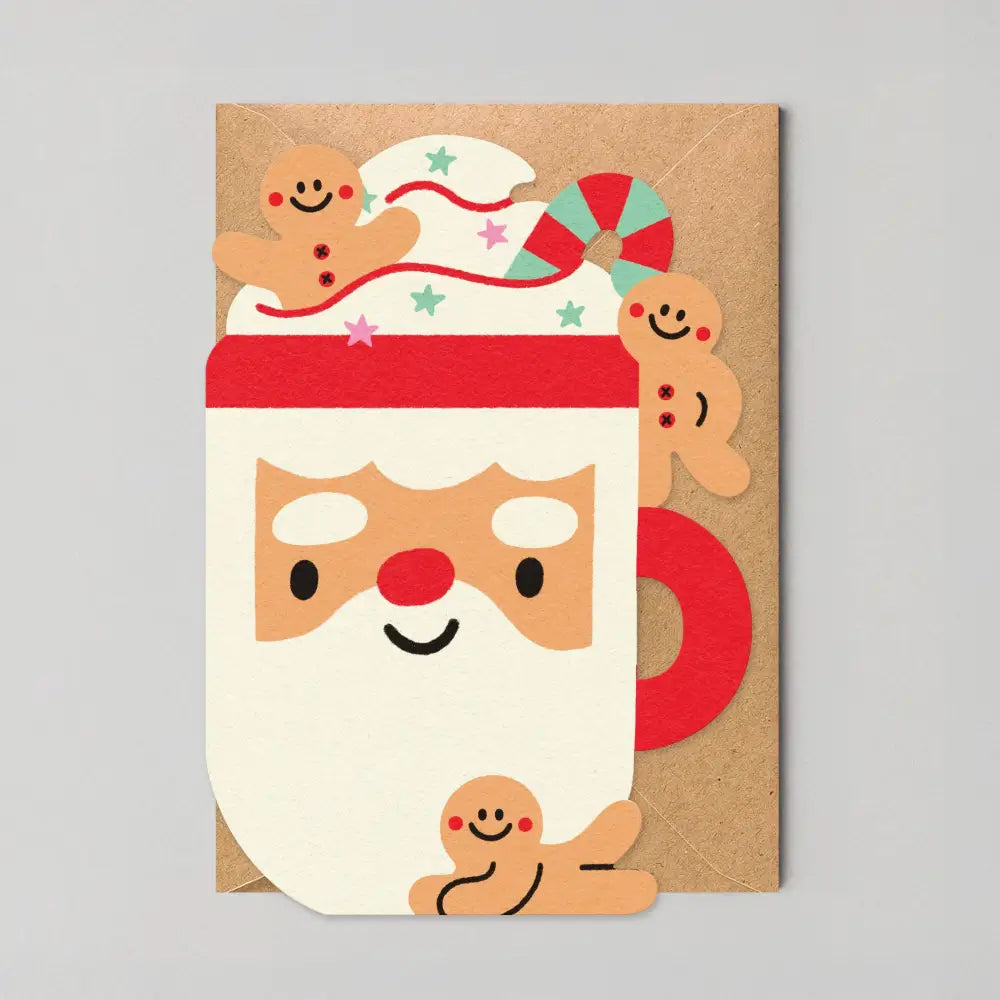 Studio Boketto - Santa Mug - Die Cut Christmas Card By Edyta Demurat