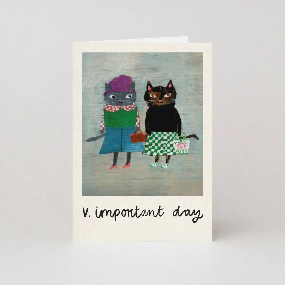 Studio Boketto - V. Important Day Cat Greetings Card | Congratulations