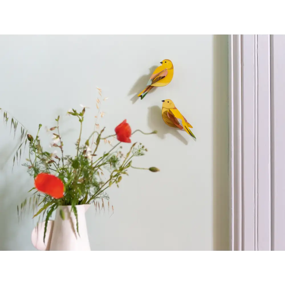 Studio Roof (no tariffs) - 3D Wall Art - Garden Birds - Citrinella Pair