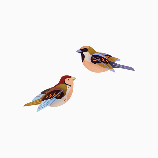 Studio Roof (no tariffs) - 3D Wall Art - Garden Birds - Sparrows