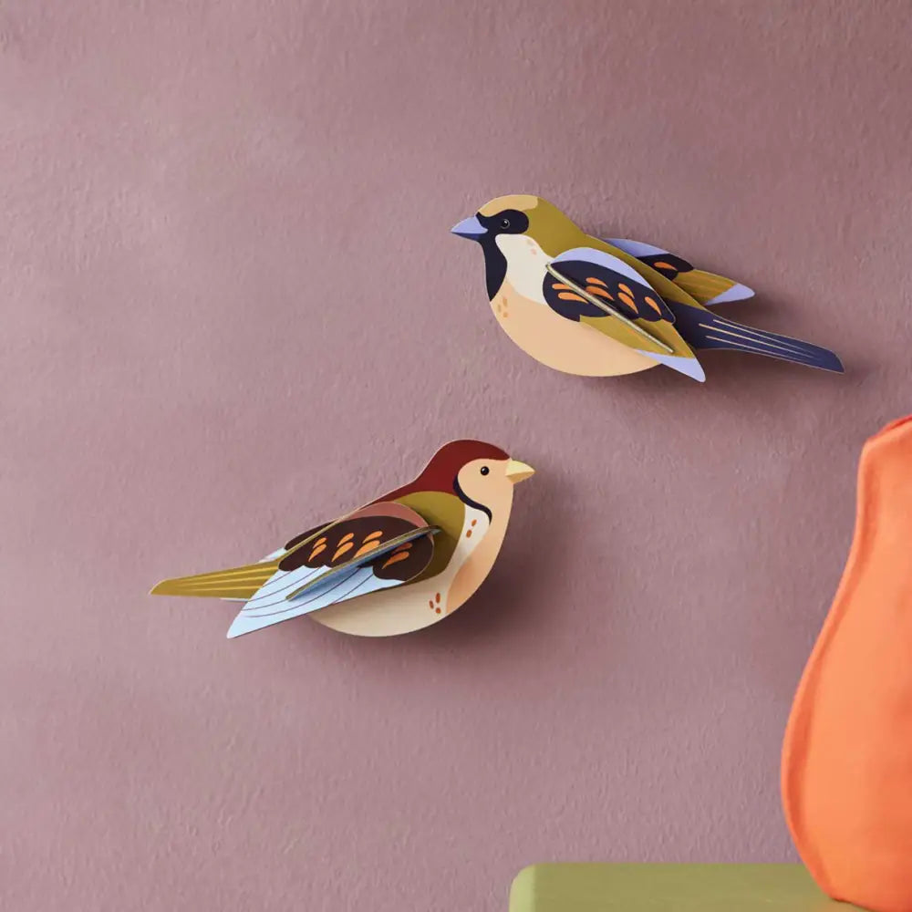 Studio Roof (no tariffs) - 3D Wall Art - Garden Birds - Sparrows