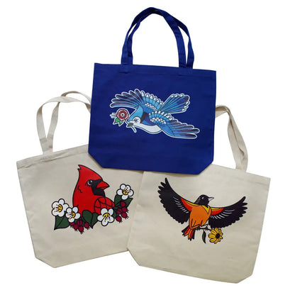 Stuntin Goods - Blue Jay Tote Bag - three bird-themed tote bags