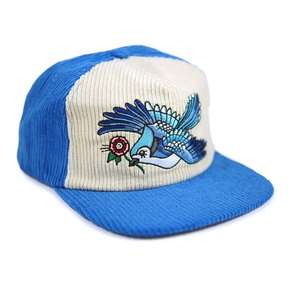 Stuntin Goods - Blue Jay Two-Tone Corduroy Hat - blue beige corduroy baseball cap