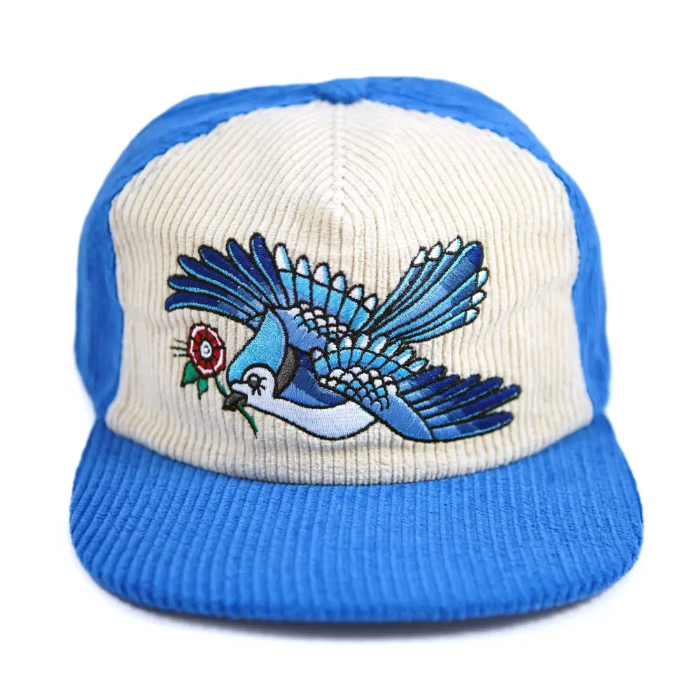 Stuntin Goods - Blue Jay Two-Tone Corduroy Hat - blue white corduroy baseball cap