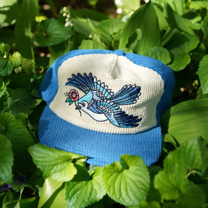 Stuntin Goods - Blue Jay Two-Tone Corduroy Hat - blue white corduroy baseball cap