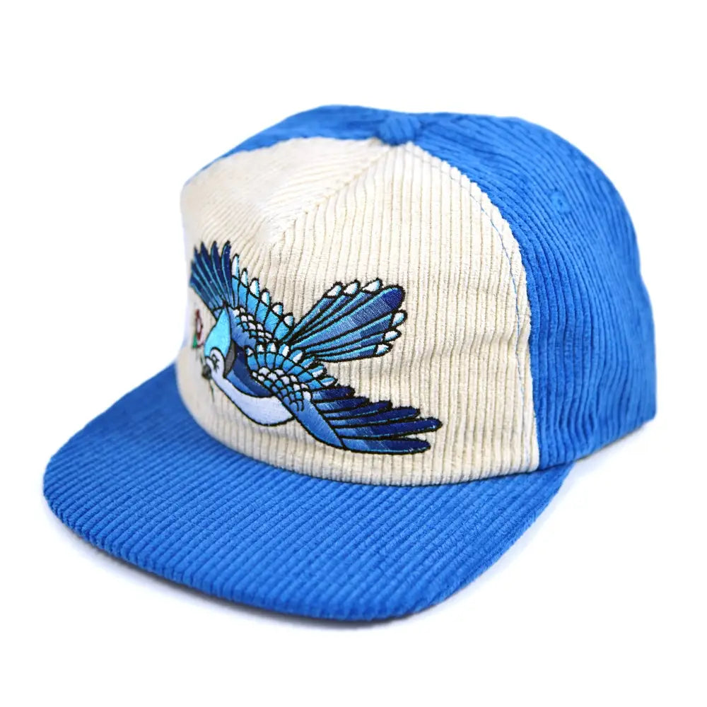 Stuntin Goods - Blue Jay Two-Tone Corduroy Hat - blue white corduroy baseball cap