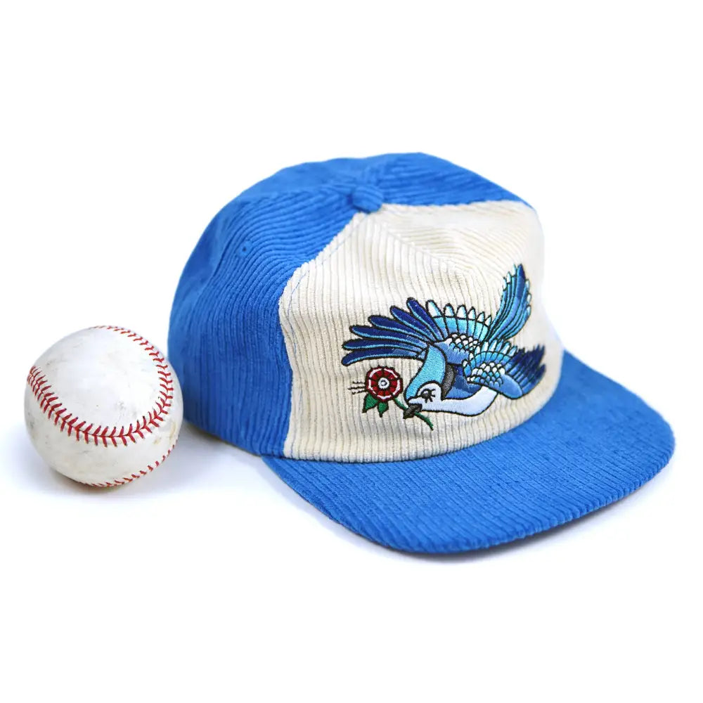 Stuntin Goods - Blue Jay Two-Tone Corduroy Hat - blue white corduroy baseball cap