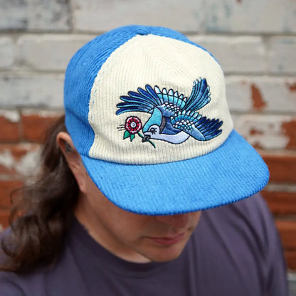 Stuntin Goods - Blue Jay Two-Tone Corduroy Hat - blue white corduroy baseball cap