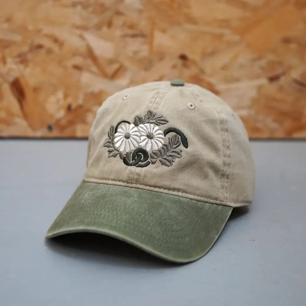 Stuntin Goods - Imperial Garden Dad Hat - two-tone baseball cap floral embroidery