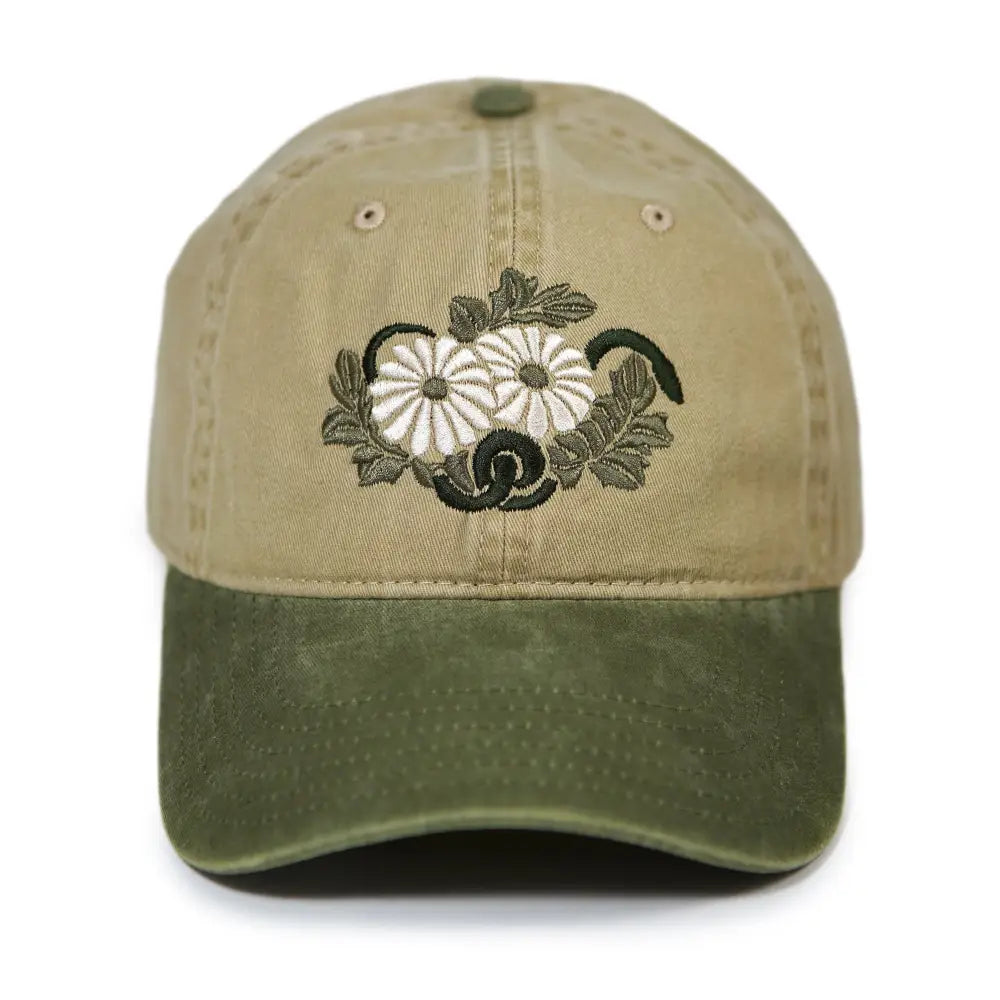 Stuntin Goods - Imperial Garden Dad Hat - two-tone baseball cap floral embroidery