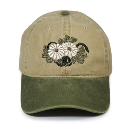 Stuntin Goods - Imperial Garden Dad Hat - two-tone baseball cap floral embroidery