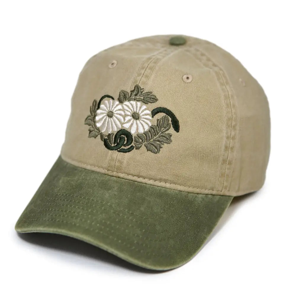 Stuntin Goods - Imperial Garden Dad Hat - two-tone baseball cap floral embroidery