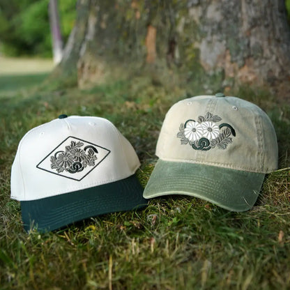Stuntin Goods - Imperial Garden Dad Hat - two-tone baseball caps floral designs
