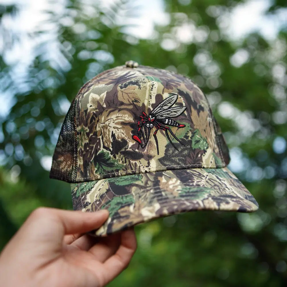 Stuntin Goods - Mosquito Camo Trucker Hat - camouflage baseball cap insect design