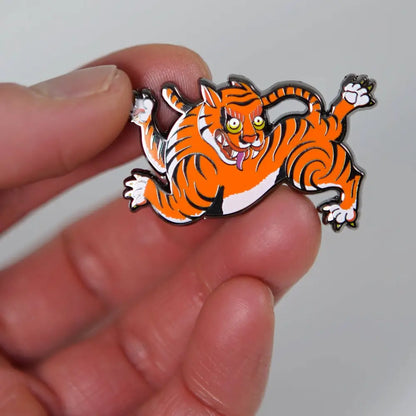 Stuntin Goods - Tiger Enamel Pin - orange tiger enamel pin