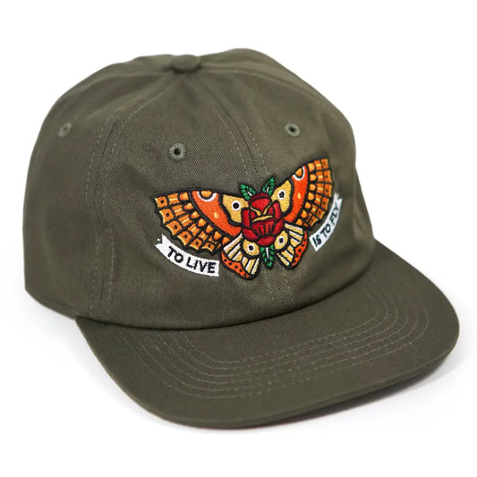 Stuntin Goods - Townes Butterfly Unstructured Hat - olive green baseball cap