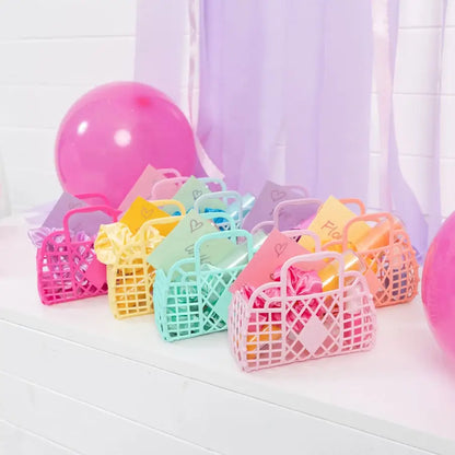 Mini Retro Basket Jelly Bag Bubblegum Pink - PABOOM