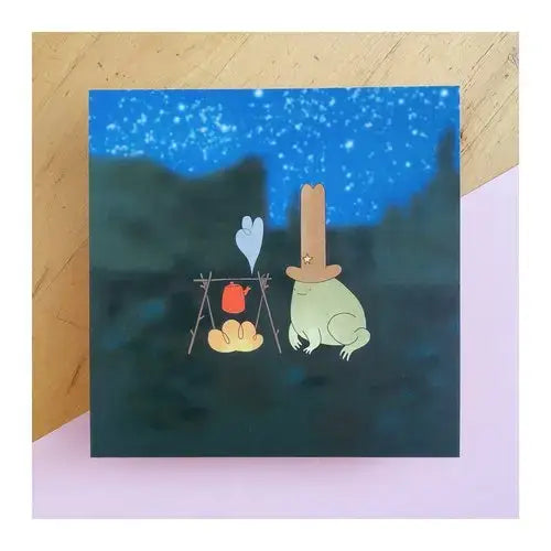 Sydney Warnes - Night-Time Cowboy Frog Postcard Print