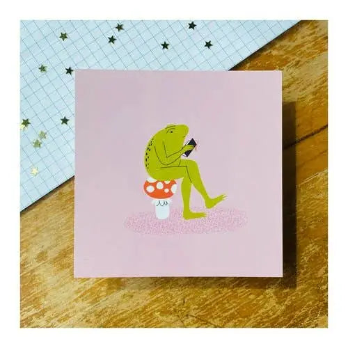 Reading Frog Postcard Print - PABOOM