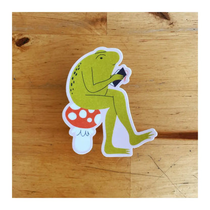 Reading Frog Sticker - PABOOM