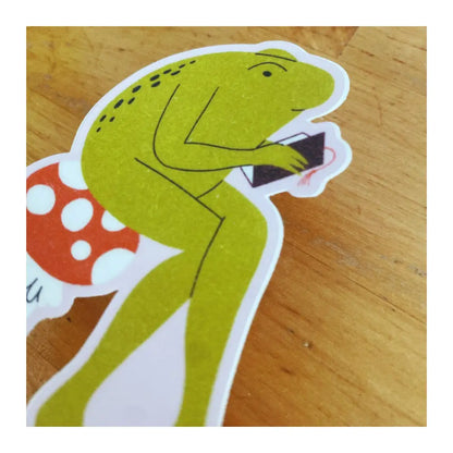 Reading Frog Sticker - PABOOM