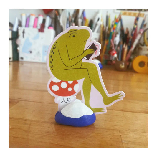 Reading Frog Sticker - PABOOM