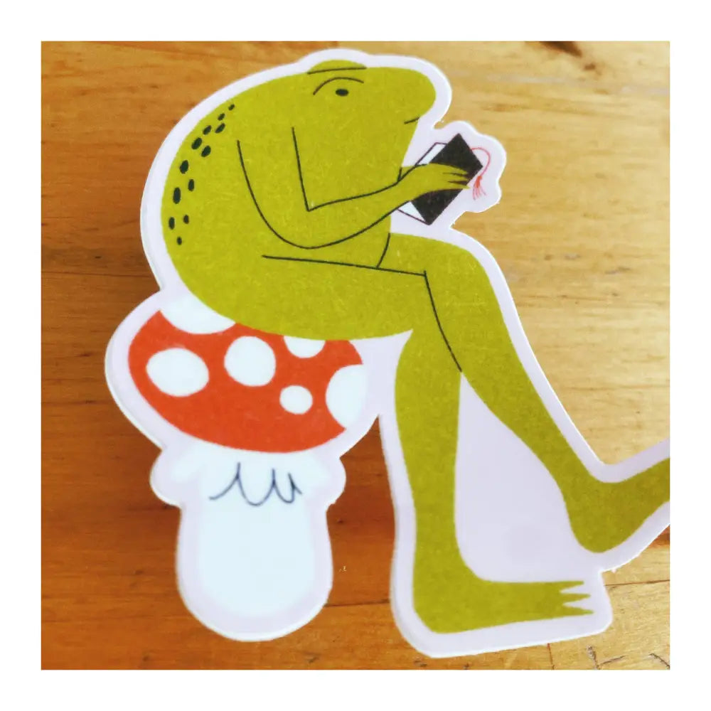 Reading Frog Sticker - PABOOM