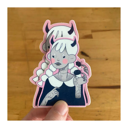 Tattoo Demon Girl MINI Sticker - PABOOM