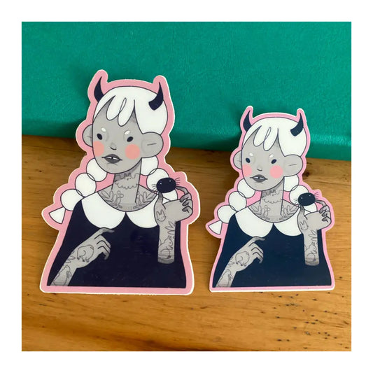 Tattoo Demon Girl MINI Sticker - PABOOM