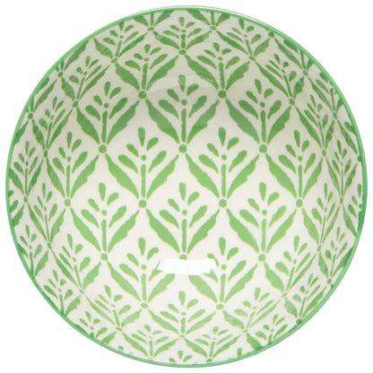 Green Leaf Stamped Bowl shown from the side to display the embossed exterior – PABOOM