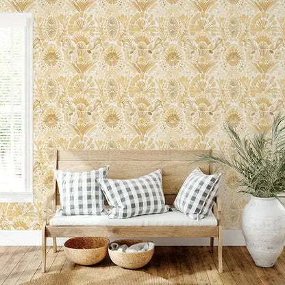 Bohemia Saffron Sun Peel and Stick Wallpaper, 28 sq. ft. - PABOOM