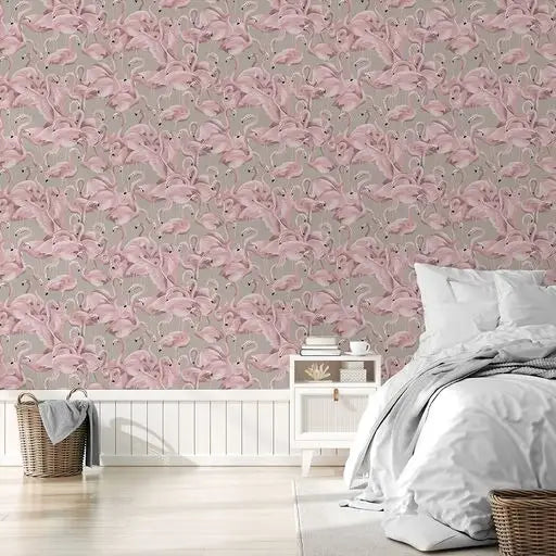 Flamingo Ballerina Peel and Stick Wallpaper, 28 sq. ft. - PABOOM