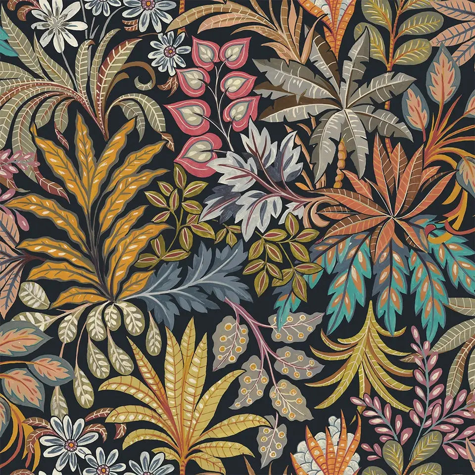 Floral Summer Night Peel and Stick Wallpaper, 28 sq. ft. - PABOOM