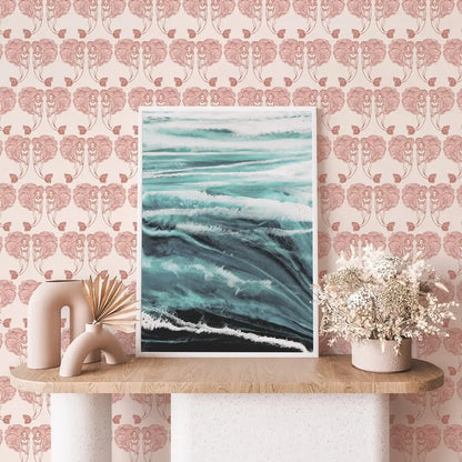 Mermaids Coral Peel and Stick Wallpaper, 28 sq. ft. - PABOOM
