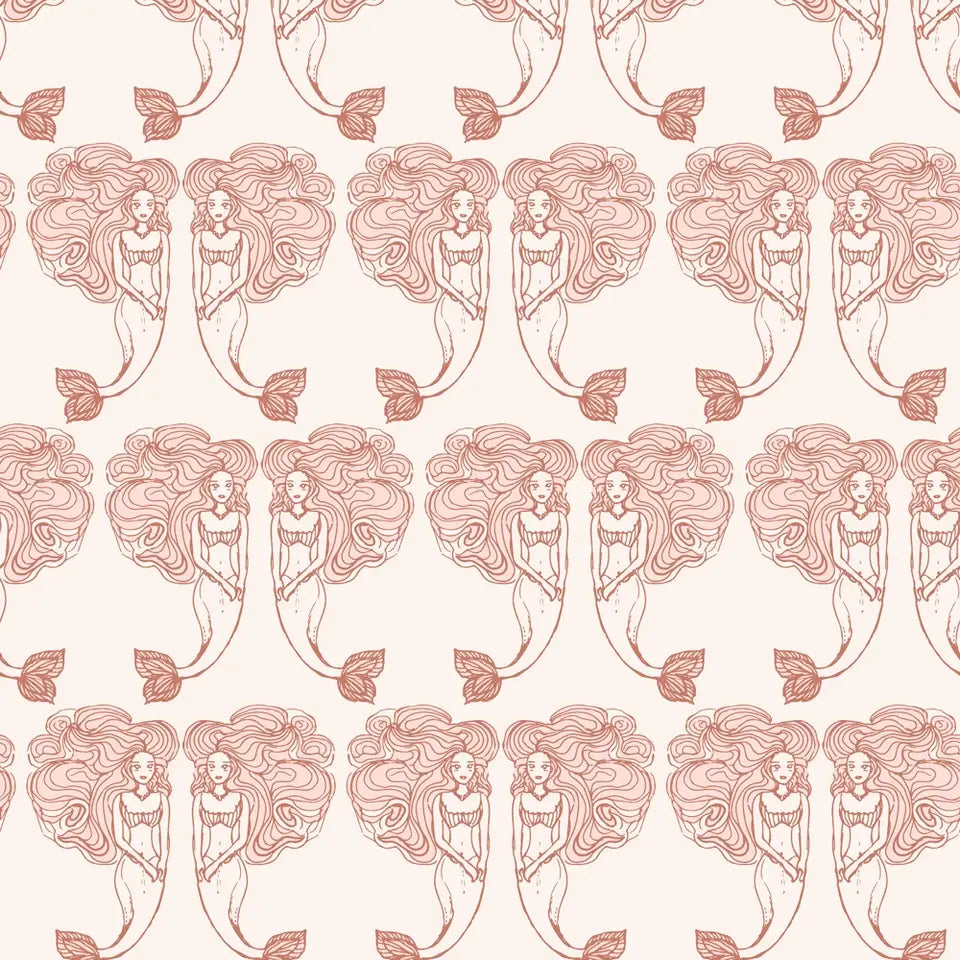 Mermaids Coral Peel and Stick Wallpaper, 28 sq. ft. - PABOOM