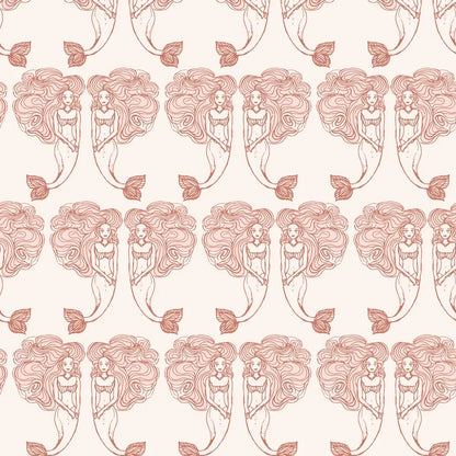 Mermaids Coral Peel and Stick Wallpaper, 28 sq. ft. - PABOOM