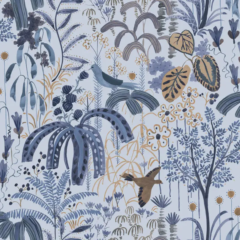 Willow Blue Blossom Peel and Stick Wallpaper, 28 sq. ft. - PABOOM