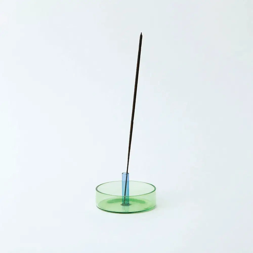 The Block - Duo Tone Glass Incense Holder Blue Green