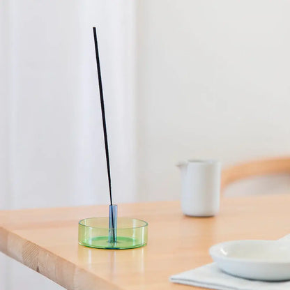 The Block - Duo Tone Glass Incense Holder Blue Green
