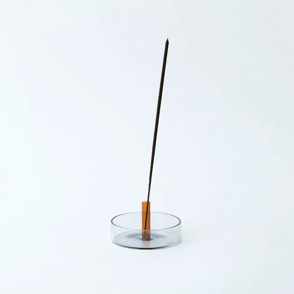 The Block - Duo Tone Glass Incense Holder Blue Green Amber Smoke